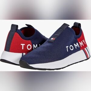 Tommy Hilfiger Women's Aliah Navy and Red Slip-On Sneakers Size 8 MSRP $79